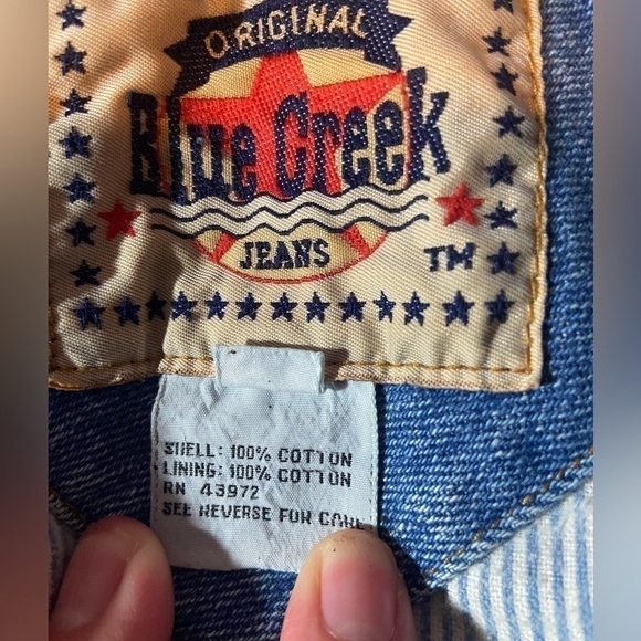 Vintage 1990s Blue Creek Acid Wash Denim Full Length Jean Jacket Fall Outerwear - Picture 4 of 12